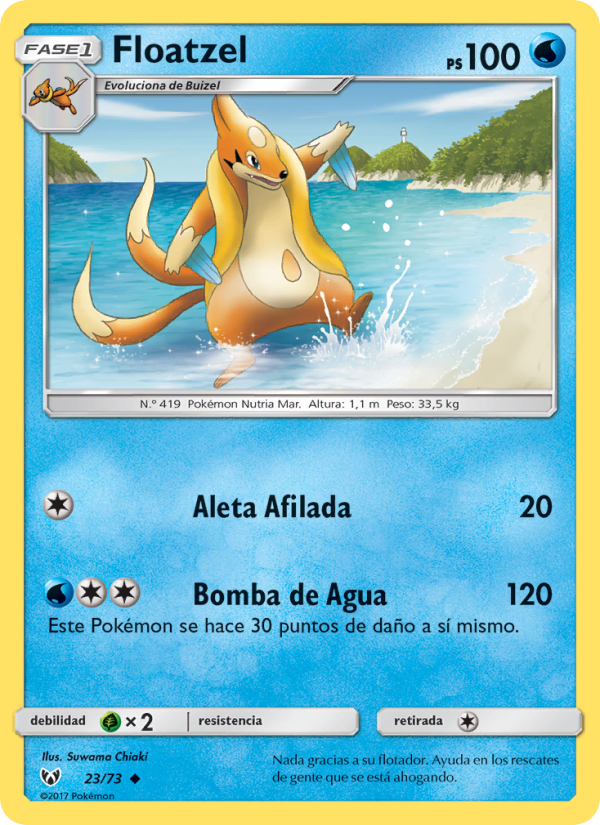 Floatzel 23 — Schimmernde Legenden (Spanish Pokémon TCG card)
