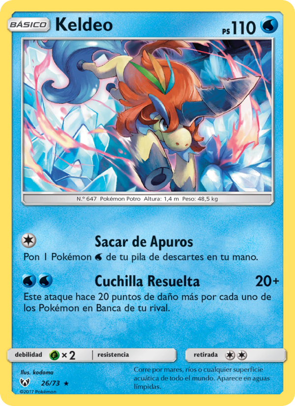 Keldeo 26 — Schimmernde Legenden (Spanish Pokémon TCG card)