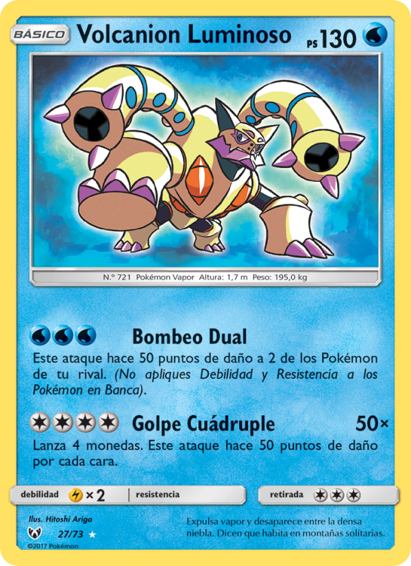 Volcanion Luminoso 27 — Schimmernde Legenden (Spanish Pokémon TCG card)