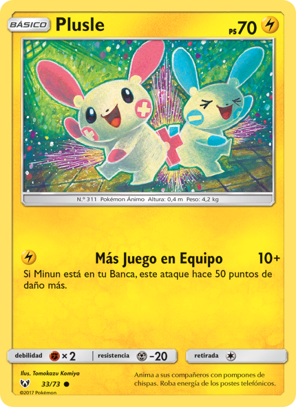 Plusle 33 — Schimmernde Legenden (Spanish Pokémon TCG card)