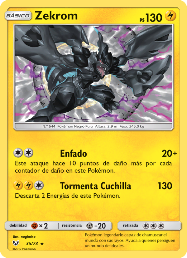 Zekrom 35 — Schimmernde Legenden (Spanish Pokémon TCG card)