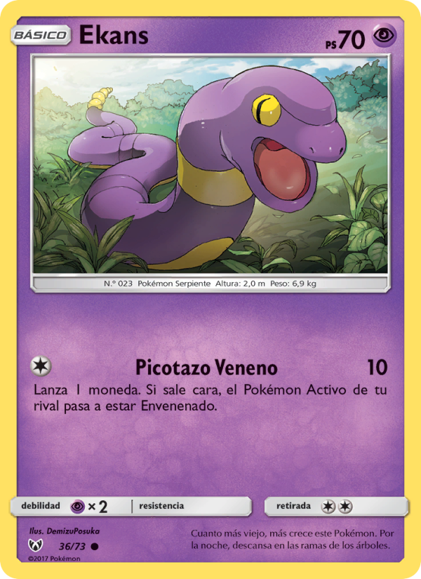 Ekans 36 — Schimmernde Legenden (Spanish Pokémon TCG card)