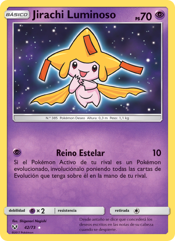 Jirachi Luminoso 42 — Schimmernde Legenden (Spanish Pokémon TCG card)