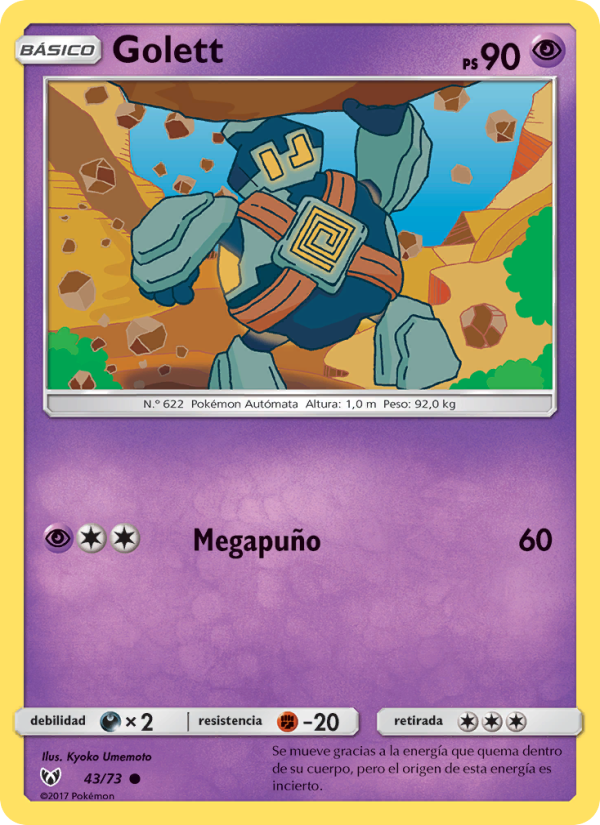 Golett 43 — Schimmernde Legenden (Spanish Pokémon TCG card)