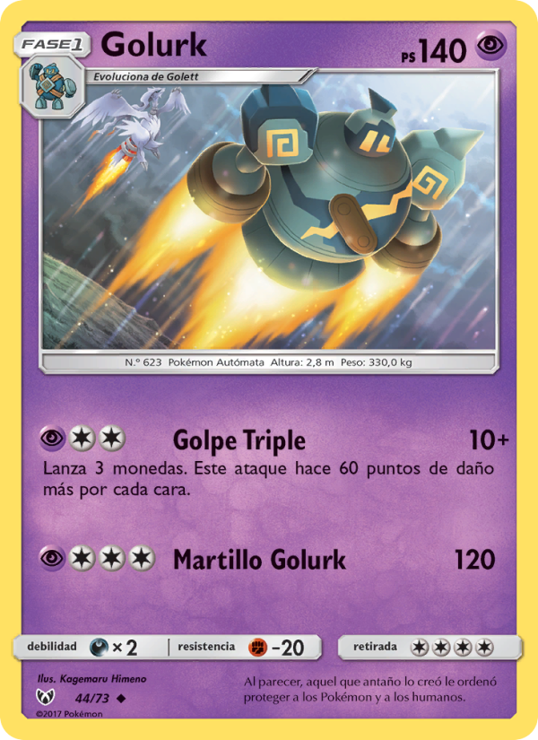 Golurk 44 — Schimmernde Legenden (Spanish Pokémon TCG card)