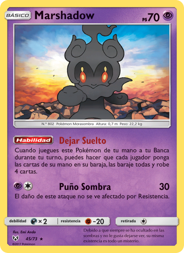 Marshadow 45 — Schimmernde Legenden (Spanish Pokémon TCG card)
