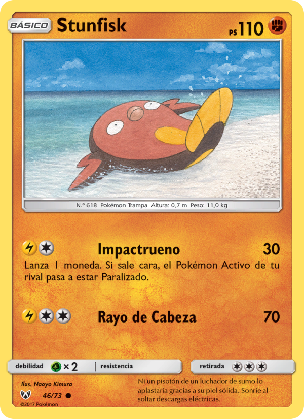 Stunfisk 46 — Schimmernde Legenden (Spanish Pokémon TCG card)