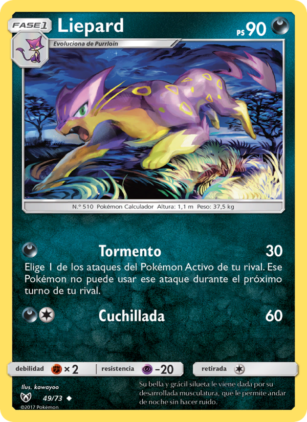 Liepard 49 — Schimmernde Legenden (Spanish Pokémon TCG card)