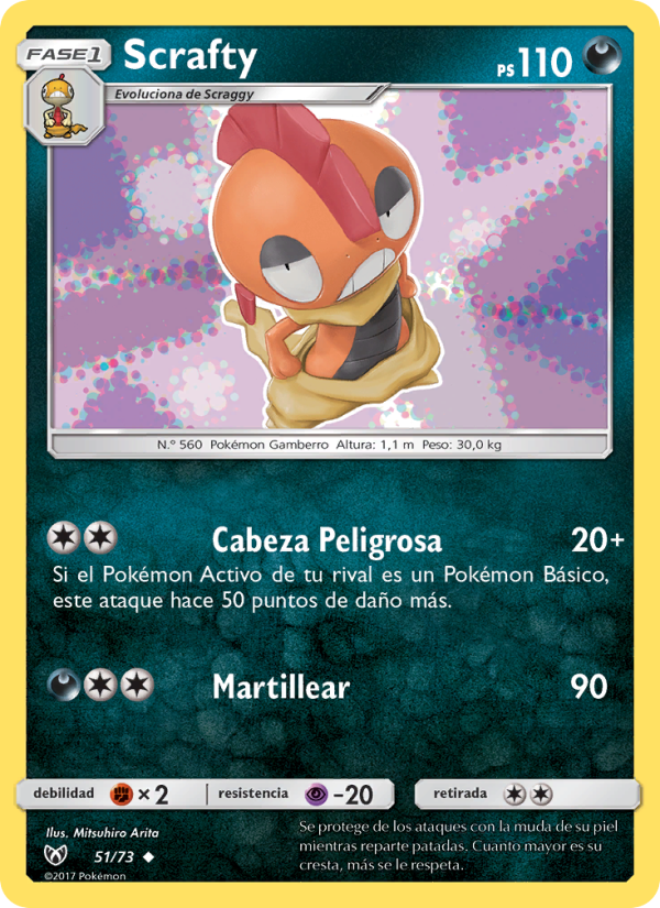 Scrafty 51 — Schimmernde Legenden (Spanish Pokémon TCG card)
