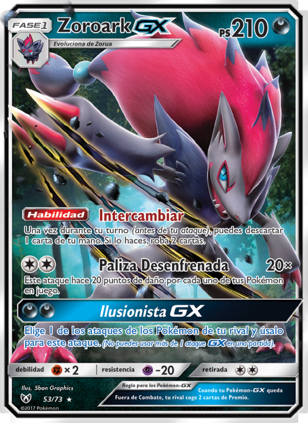 Zoroark GX 53 — Schimmernde Legenden (Spanish Pokémon TCG card)