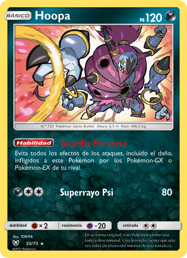 Hoopa 55 — Schimmernde Legenden (Spanish Pokémon TCG card)