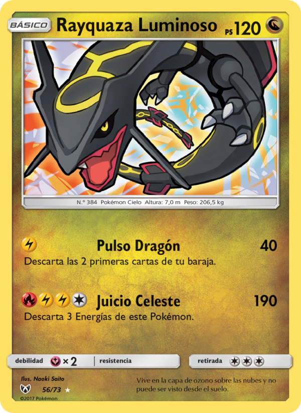 Rayquaza Luminoso 56 — Schimmernde Legenden (Spanish Pokémon TCG card)