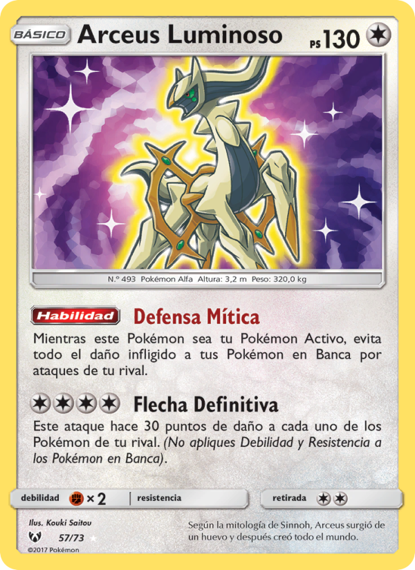 Arceus Luminoso 57 — Schimmernde Legenden (Spanish Pokémon TCG card)