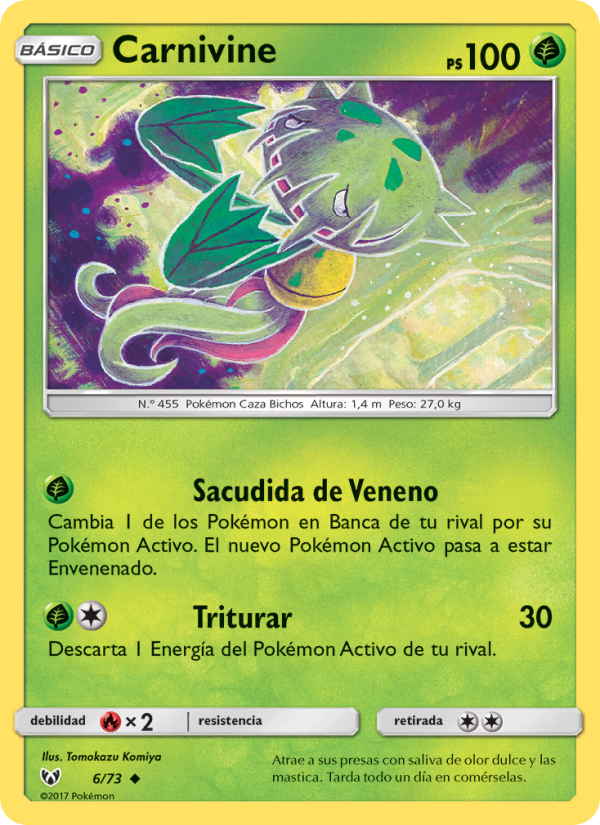 Carnivine 6 — Schimmernde Legenden (Spanish Pokémon TCG card)