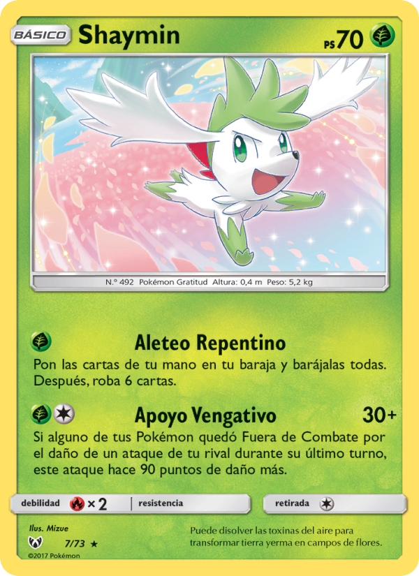 Shaymin 7 — Schimmernde Legenden (Spanish Pokémon TCG card)
