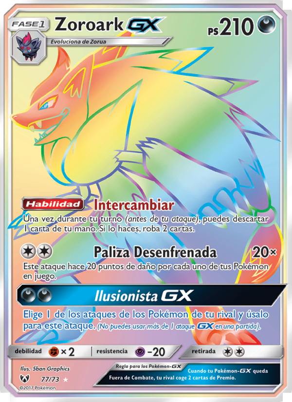 Zoroark GX 77 — Schimmernde Legenden (Spanish Pokémon TCG card)