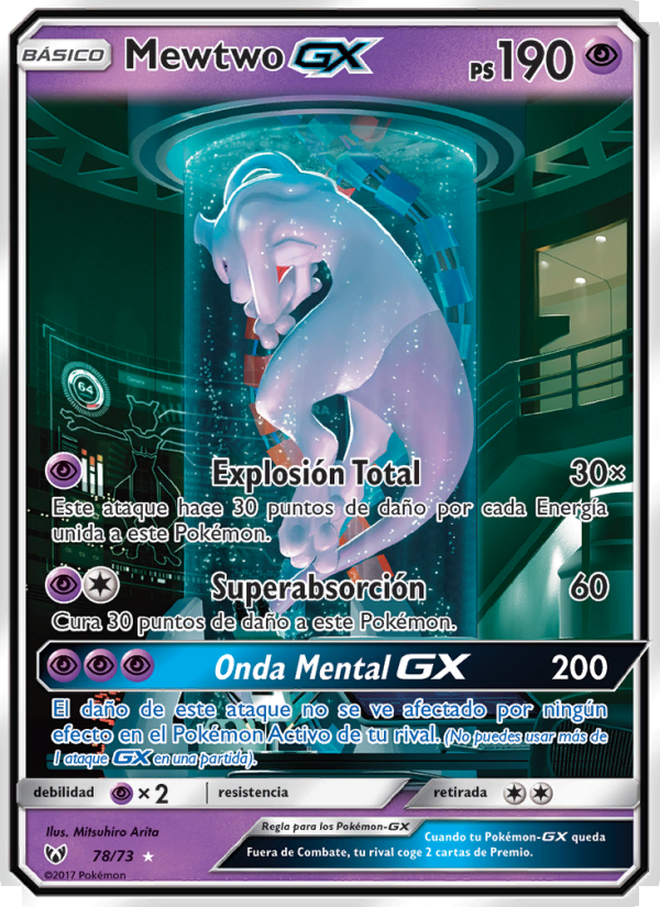 Mewtwo GX 78 — Schimmernde Legenden (Spanish Pokémon TCG card)