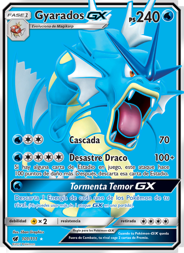 Gyarados GX 101 — Crimson Invasion (Spanish Pokémon TCG card)