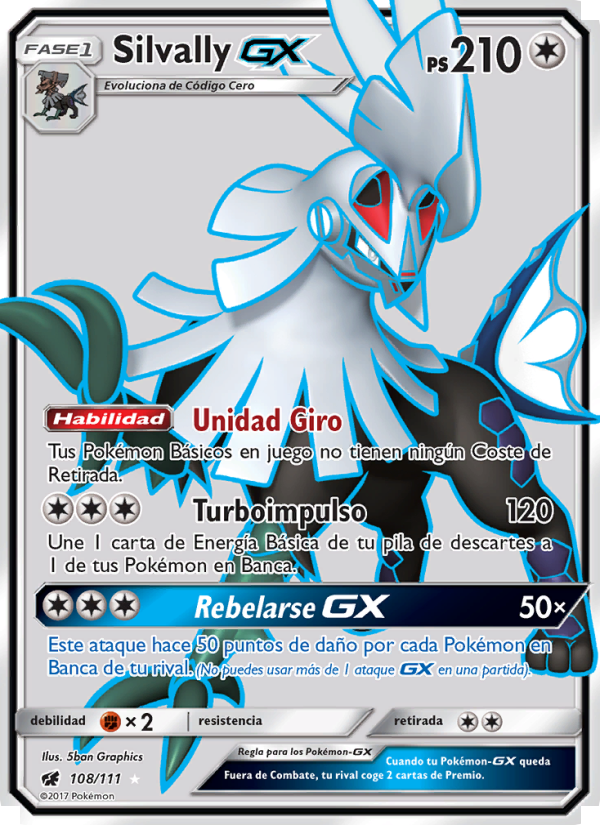 Silvally GX 108 — Crimson Invasion (Spanish Pokémon TCG card)
