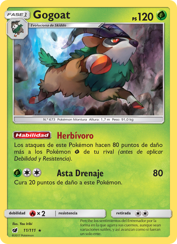 Gogoat 11 — Crimson Invasion (Spanish Pokémon TCG card)