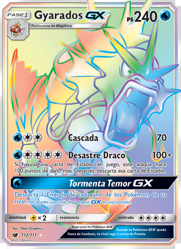 Gyarados GX 112 — Crimson Invasion (Spanish Pokémon TCG card)