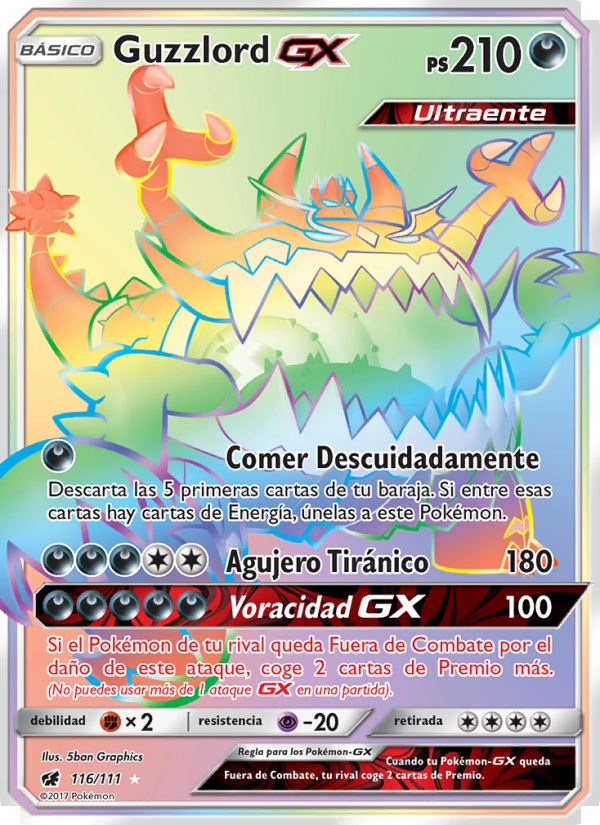 Guzzlord GX 116 — Crimson Invasion (Spanish Pokémon TCG card)