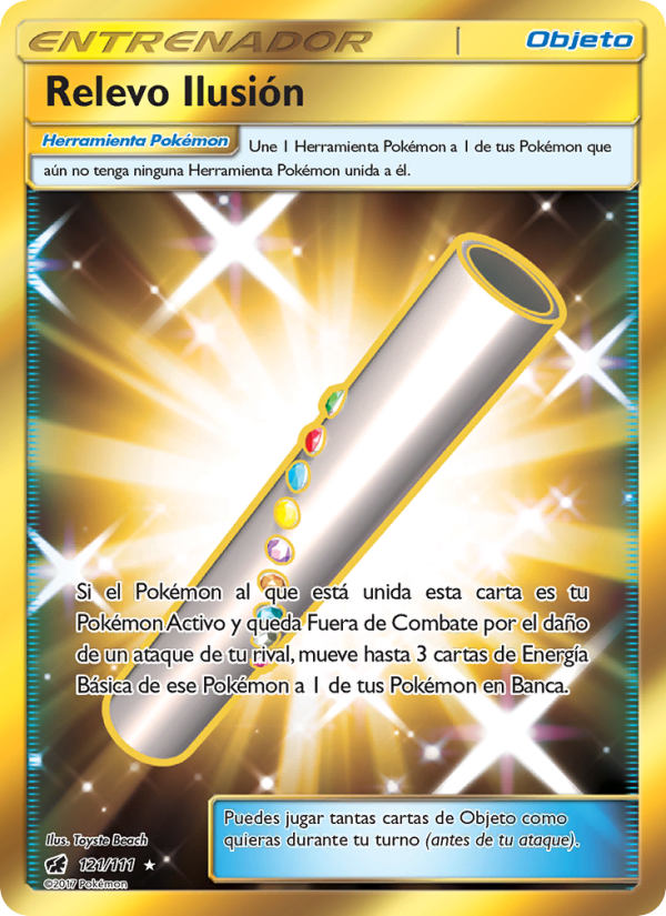 Relevo Ilusión 121 — Crimson Invasion (Spanish Pokémon TCG card)