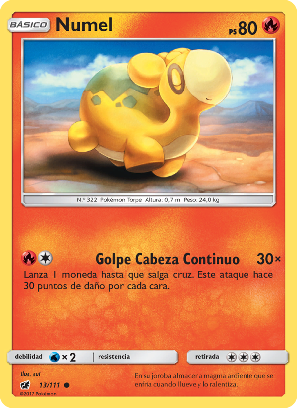 Numel 13 — Crimson Invasion (Spanish Pokémon TCG card)