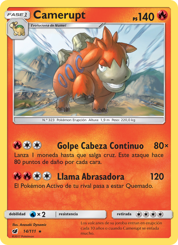 Camerupt 14 — Crimson Invasion (Spanish Pokémon TCG card)