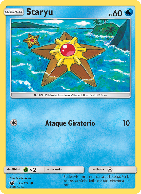 Staryu 15 — Crimson Invasion (Spanish Pokémon TCG card)