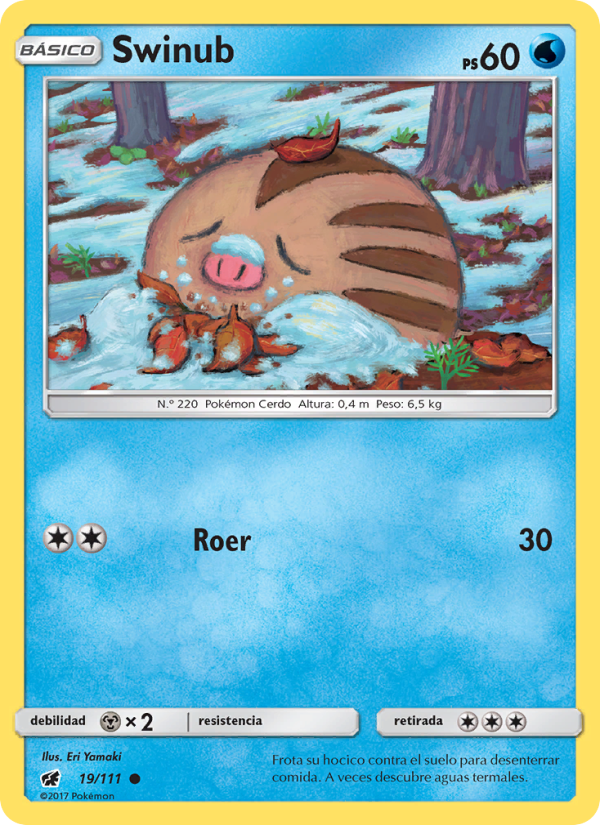 Swinub 19 — Crimson Invasion (Spanish Pokémon TCG card)