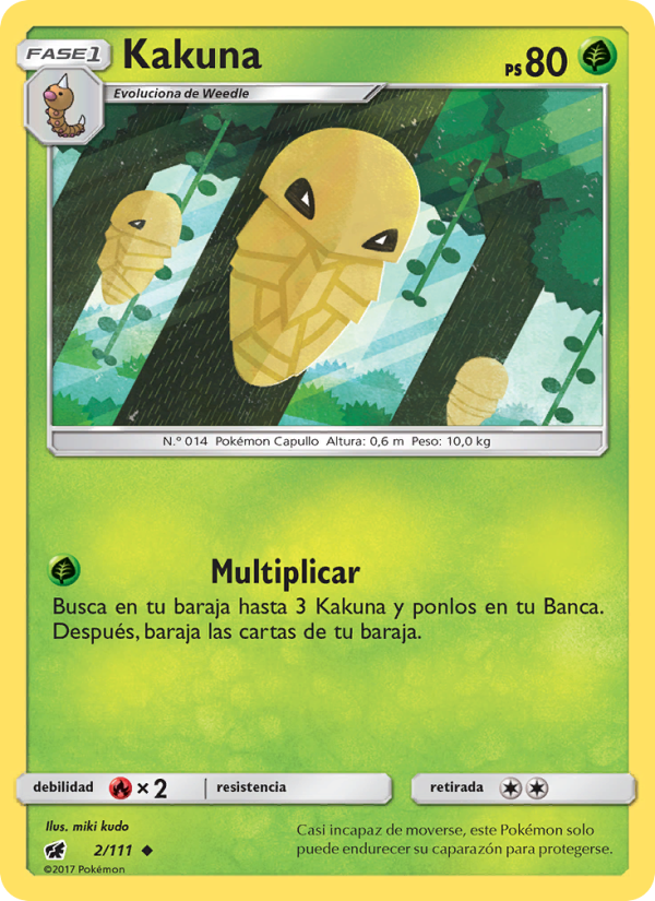 Kakuna 2 — Crimson Invasion (Spanish Pokémon TCG card)