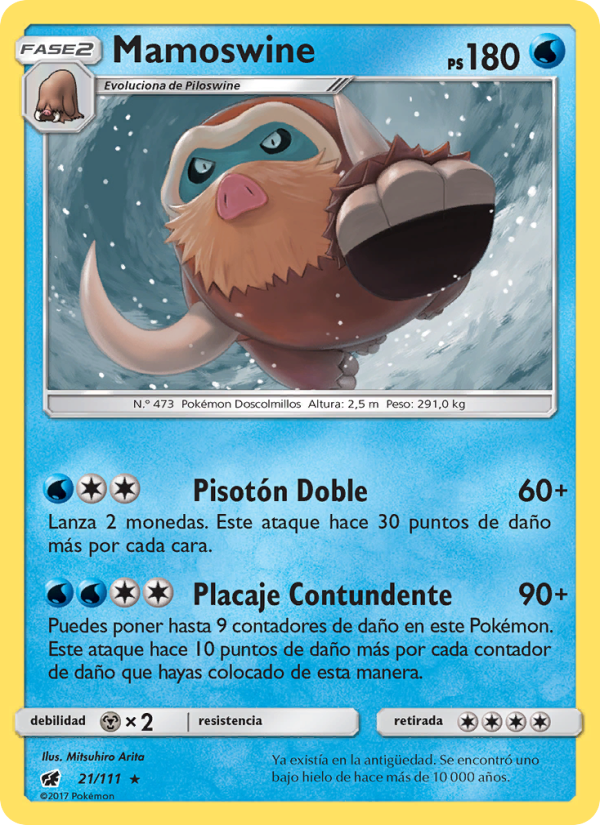 Mamoswine 21 — Crimson Invasion (Spanish Pokémon TCG card)