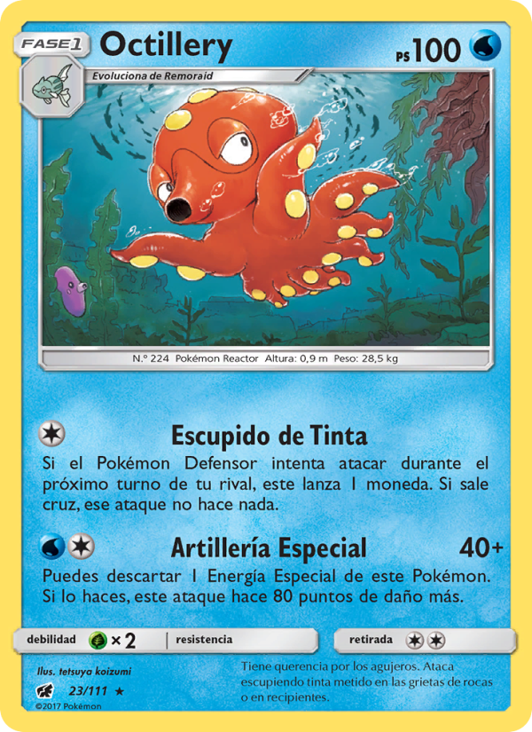 Octillery 23 — Crimson Invasion (Spanish Pokémon TCG card)