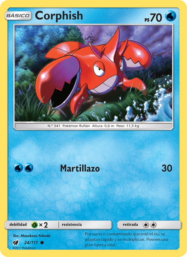 Corphish 24 — Crimson Invasion (Spanish Pokémon TCG card)