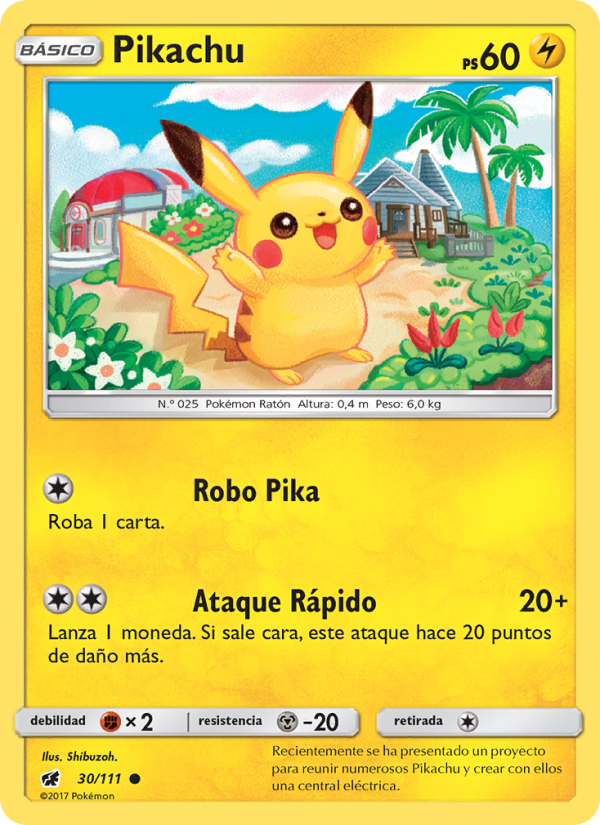 Pikachu 30 — Crimson Invasion (Spanish Pokémon TCG card)