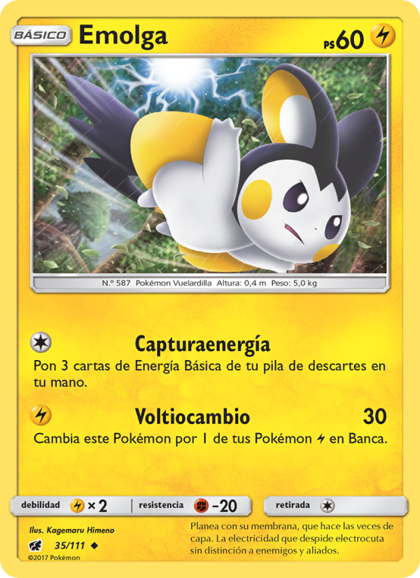 Emolga 35 — Crimson Invasion (Spanish Pokémon TCG card)