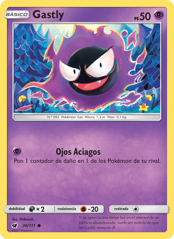 Gastly 36 — Crimson Invasion (Spanish Pokémon TCG card)