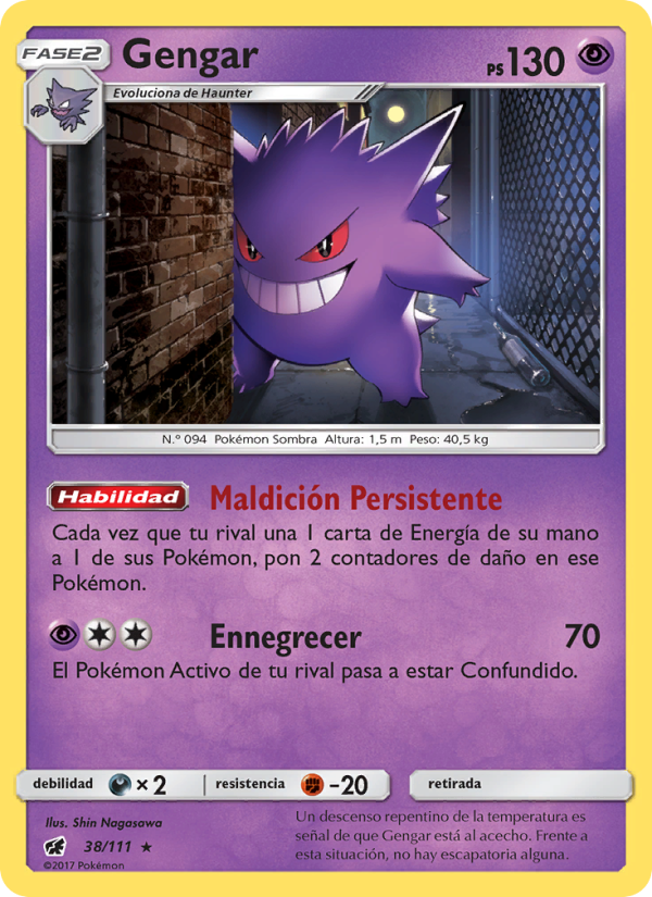 Gengar 38 — Crimson Invasion (Spanish Pokémon TCG card)