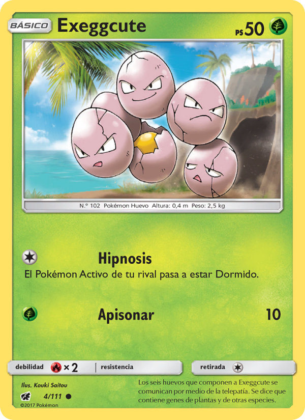 Exeggcute 4 — Crimson Invasion (Spanish Pokémon TCG card)