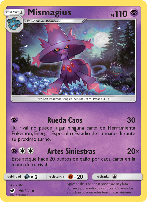 Mismagius 40 — Crimson Invasion (Spanish Pokémon TCG card)