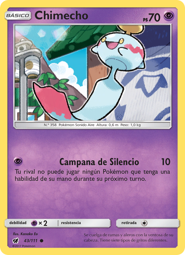 Chimecho 43 — Crimson Invasion (Spanish Pokémon TCG card)