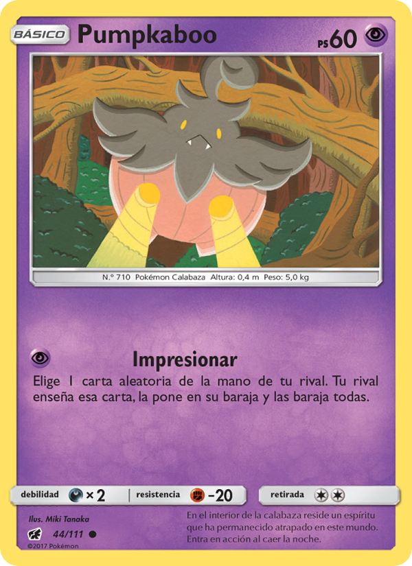 Pumpkaboo 44 — Crimson Invasion (Spanish Pokémon TCG card)