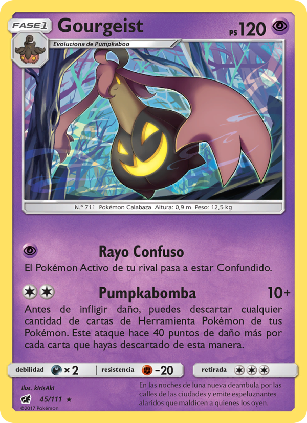 Gourgeist 45 — Crimson Invasion (Spanish Pokémon TCG card)