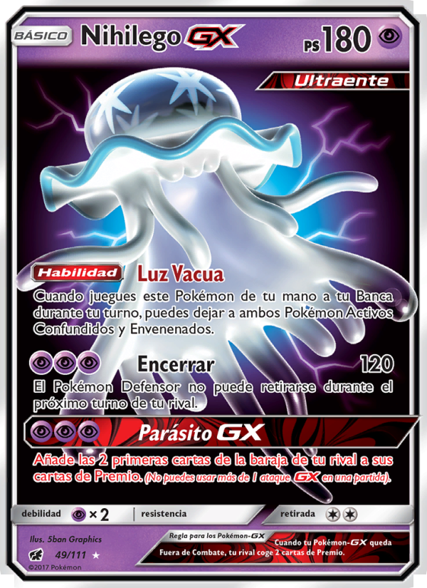 Nihilego GX 49 — Crimson Invasion (Spanish Pokémon TCG card)
