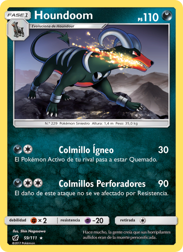 Houndoom 59 — Crimson Invasion (Spanish Pokémon TCG card)
