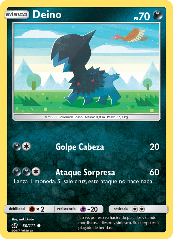 Deino 60 — Crimson Invasion (Spanish Pokémon TCG card)