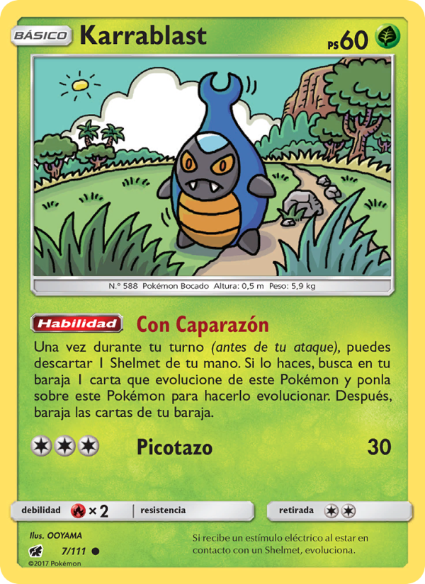 Karrablast 7 — Crimson Invasion (Spanish Pokémon TCG card)