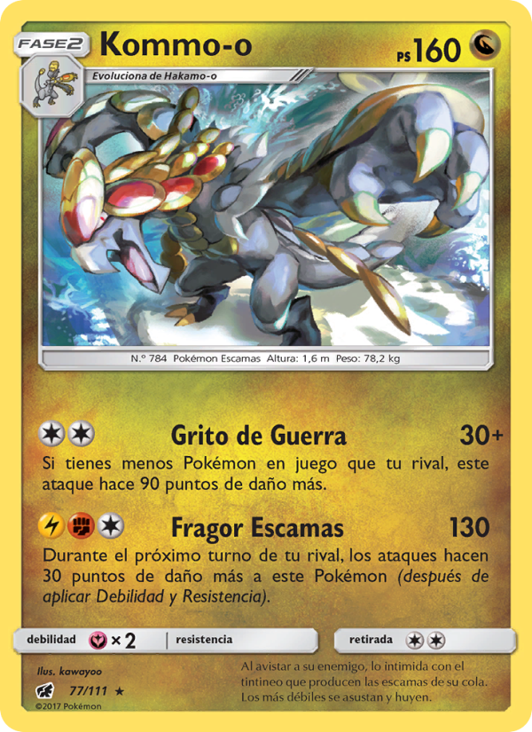 Kommo-o 77 — Crimson Invasion (Spanish Pokémon TCG card)