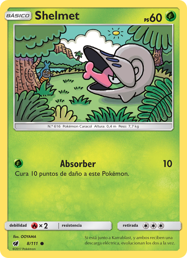 Shelmet 8 — Crimson Invasion (Spanish Pokémon TCG card)